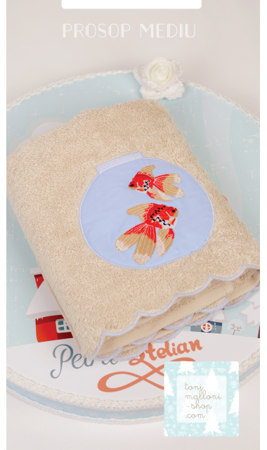 Trusou de botez cu broderie personalizata pentru baieti, Un meduz si un pestisor 9